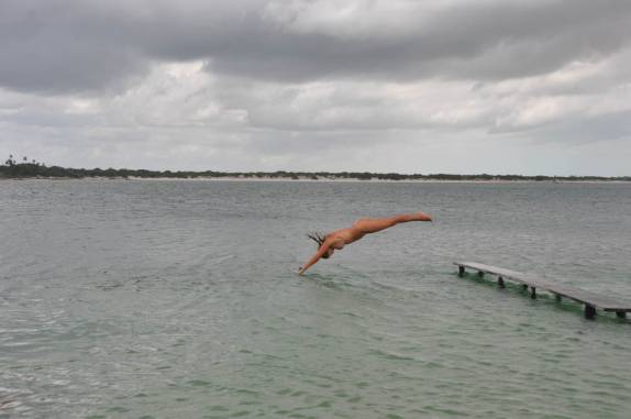 Mergulhando na Lagoa Azul, em Jericoacoara - CE